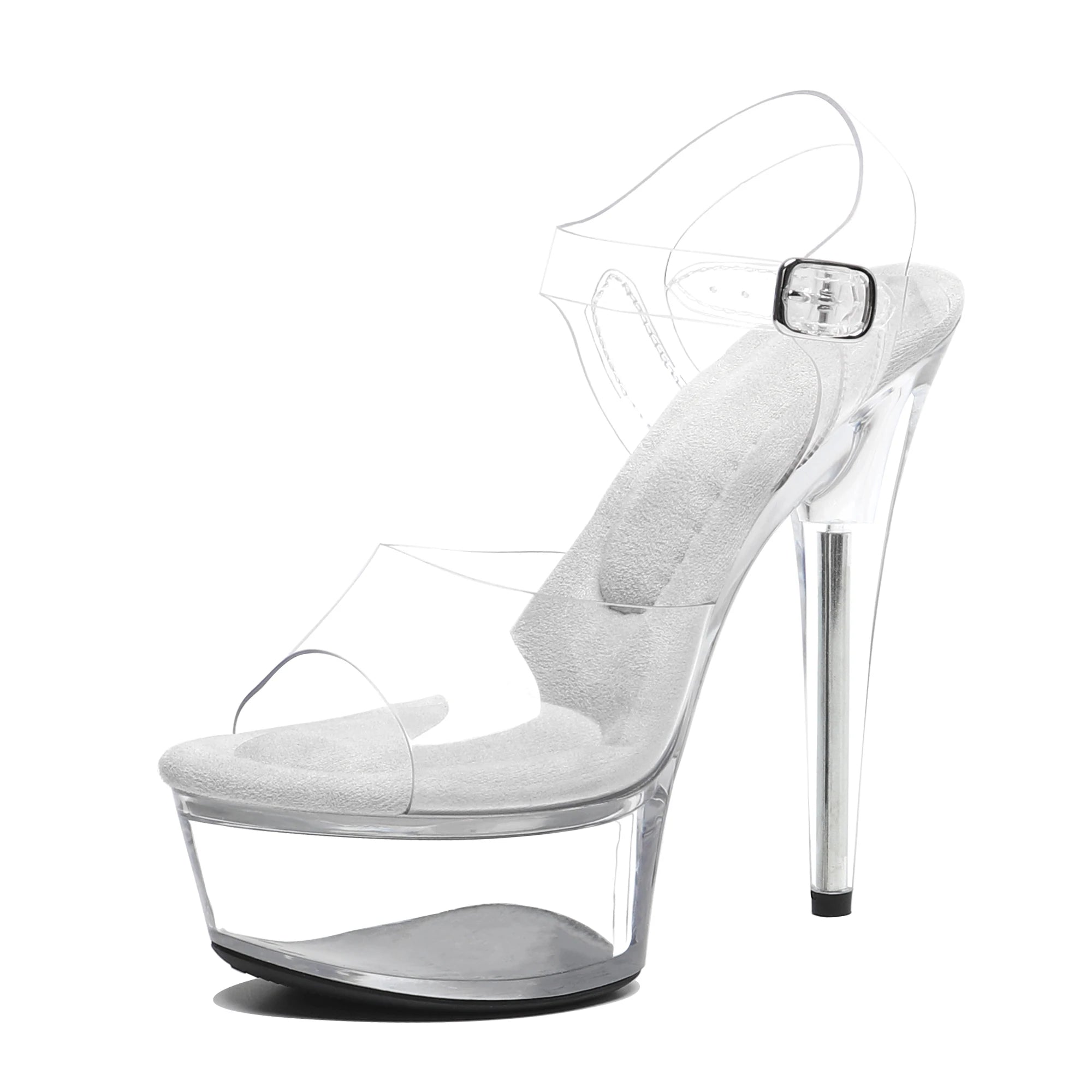 WUXIN H&P Women's 6in Stripper Clear Platform High Heels