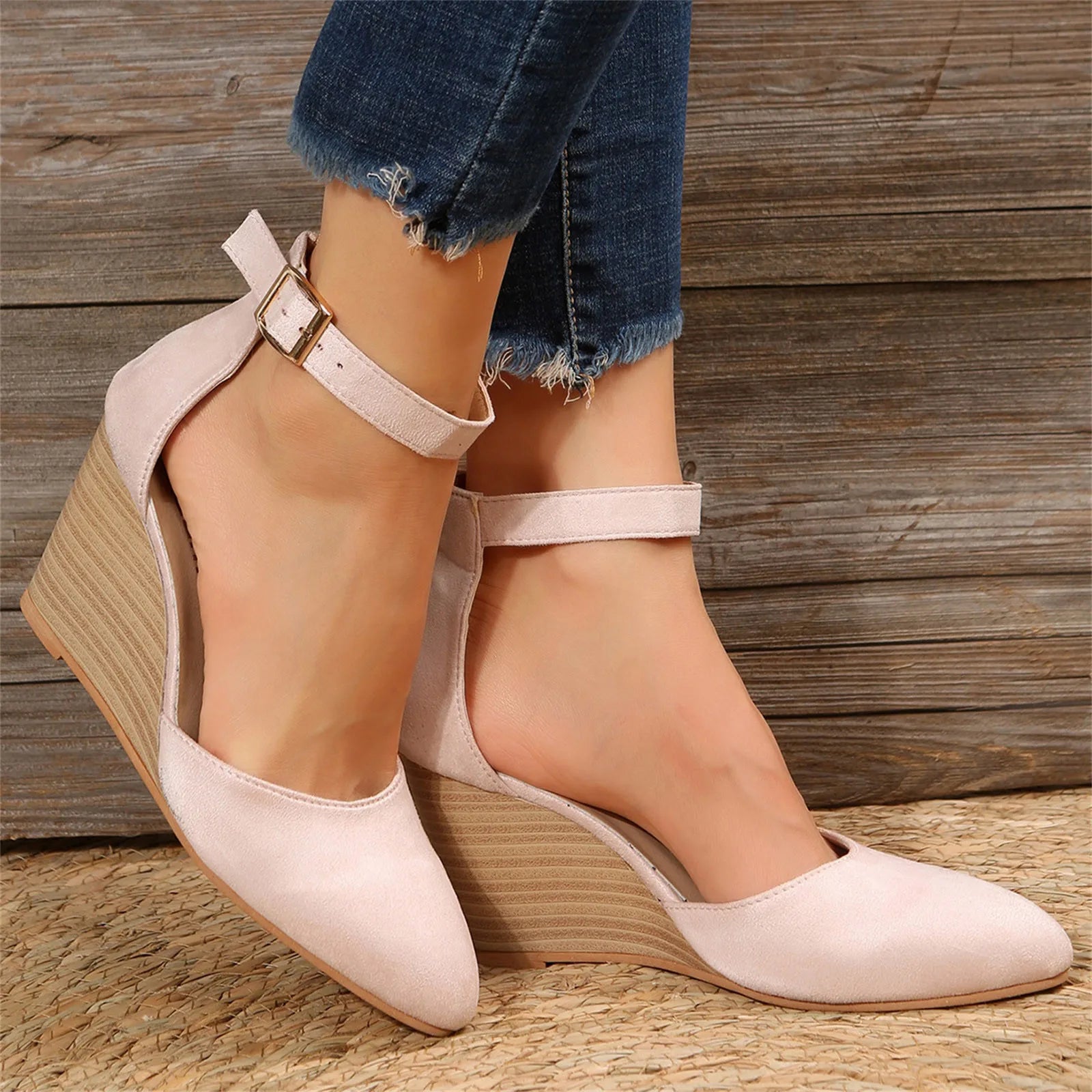 Women High Heel Sandals Closed Toe
