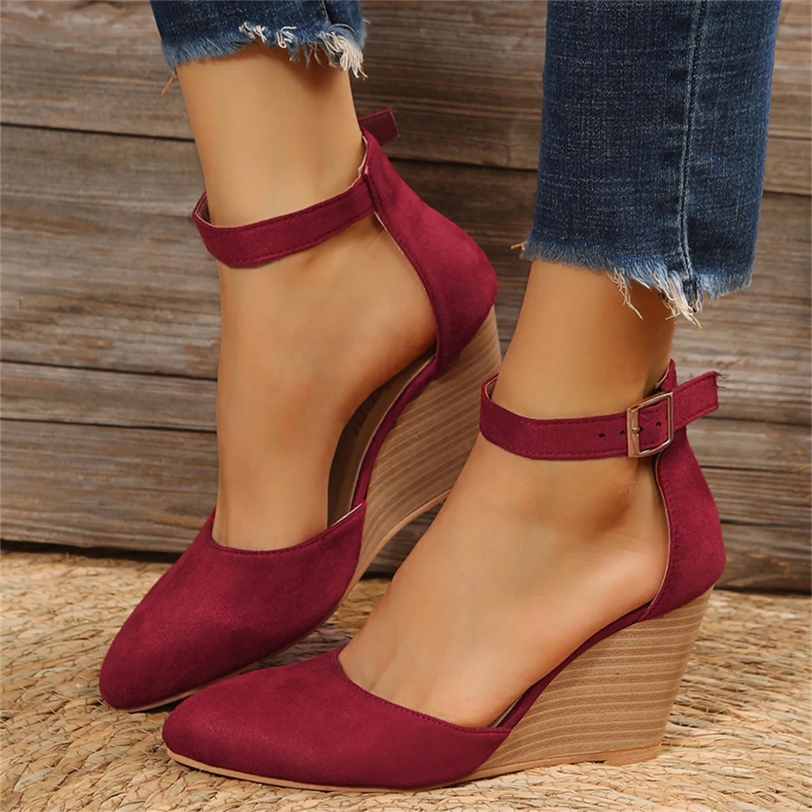 Women High Heel Sandals Closed Toe